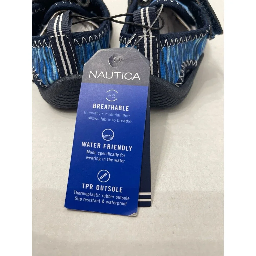 Nautical Toddler Boy’s Kettle Gulf Sandals Blue/Black Size 5 New With Tags